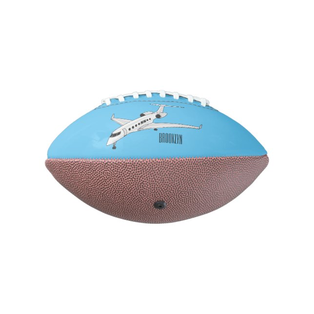 Private jet cartoon illustration football (Rotated 270)