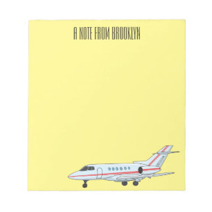 Private jet cartoon illustration notepad