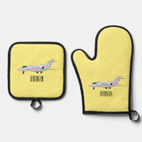 Private jet cartoon illustration