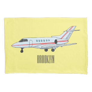 Private jet cartoon illustration pillowcase