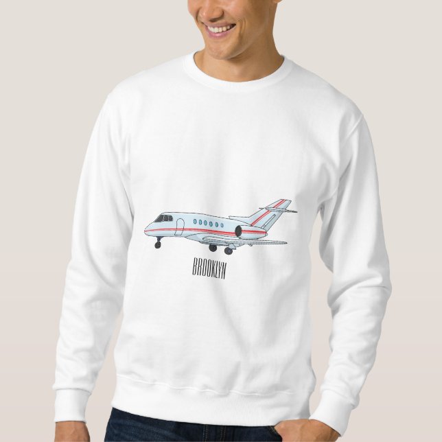 Private jet cartoon illustration sweatshirt (Front)
