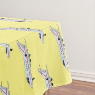 Private jet cartoon illustration tablecloth