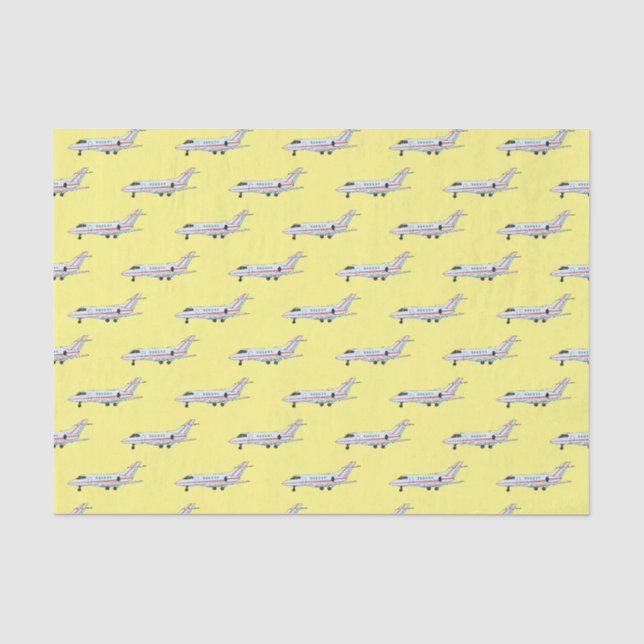 Private jet cartoon illustration tissue paper (Front)