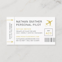 Private Jet Pilot Travel Planner Boarding Pass