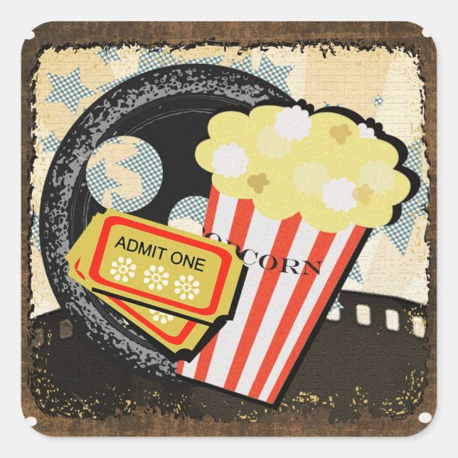 Private Movie Viewing Adhesive - Square Sticker (Front)