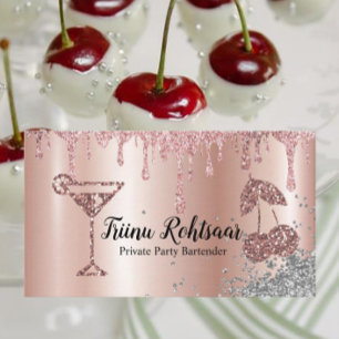 Private Party Bartender Bar Catering Drinks Business Card