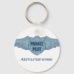 Private Pilot Blue Wings Keychain