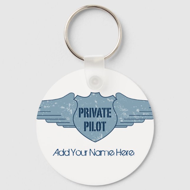 Private Pilot Blue Wings Keychain (Front)