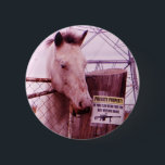 Private Property lavender Horse 2 Inch Round Button<br><div class="desc">Private Property lavender purple Horse Photo by Sandy Closs "gifts for horse lovers ",  "i love horses",  "no trespassing",  "grey horse"horse, horses, "horse gifts""farm animals ,  pony ,  ponies""horse lover""horse lovers"</div>