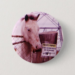 Private Property lavender Horse 2 Inch Round Button