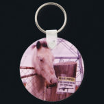 Private Property lavender Horse Keychain<br><div class="desc">Private Property lavender purple Horse Photo by Sandy Closs "gifts for horse lovers ",  "i love horses",  "no trespassing",  "grey horse"horse, horses, "horse gifts""farm animals ,  pony ,  ponies""horse lover""horse lovers"</div>