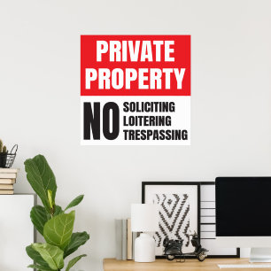 Private Property No Soliciting Poster