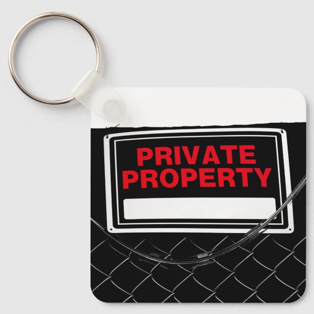 Private Property Sign - Customizable  Keychain (Front)