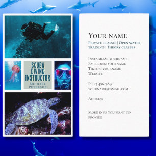 Private scuba diving scubadiving Business Card