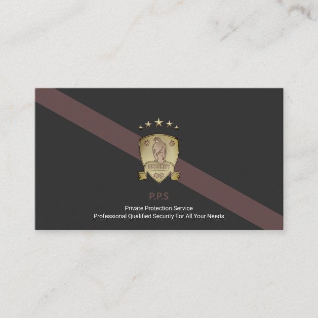 Private Security Service Business Card (Front)