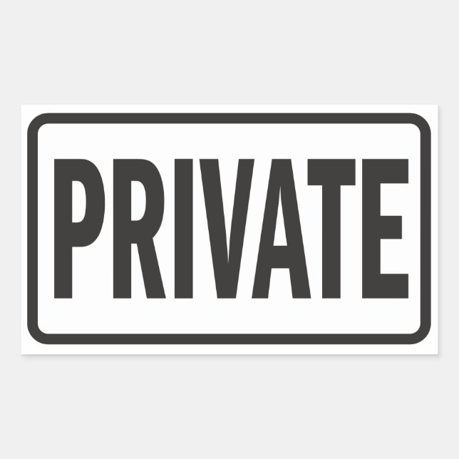 Private sign for office sticker (Front)
