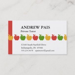 Private Teacher Tutor Appointment Card