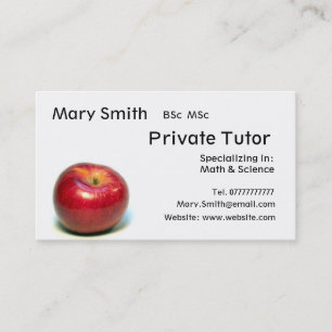 Private Tutor / Teacher / Personal Tutor business Business Card