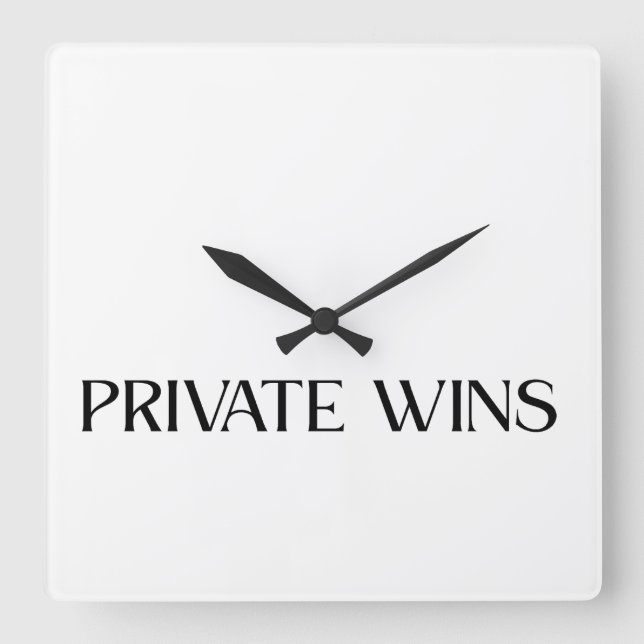 Private Wins Modern Acrylic Wall Clock (Front)