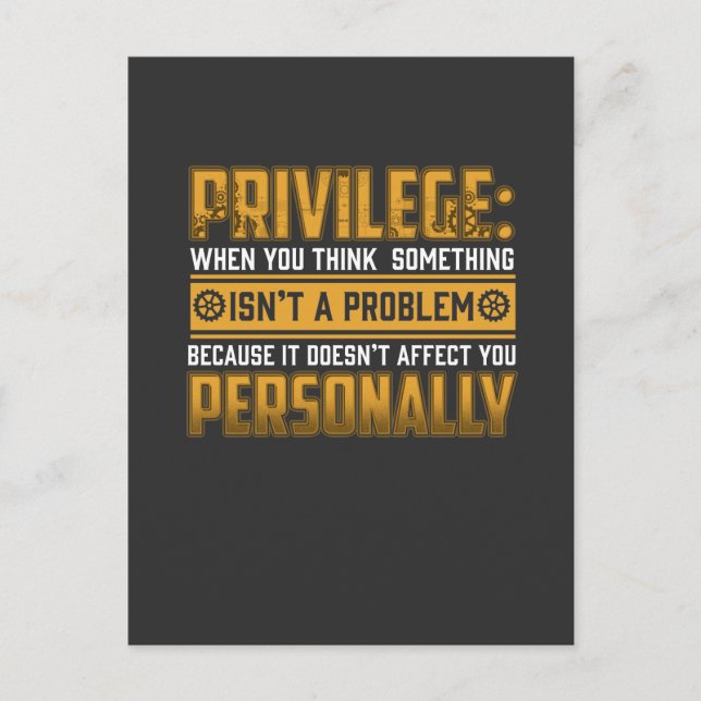 Privilege Definition Civil Rights Human Equality Postcard (Front)