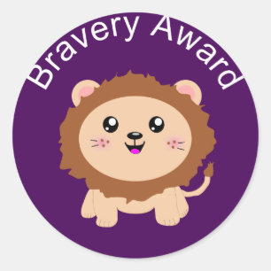 Prix de la bravoure du lion mignon - Sticker pour 