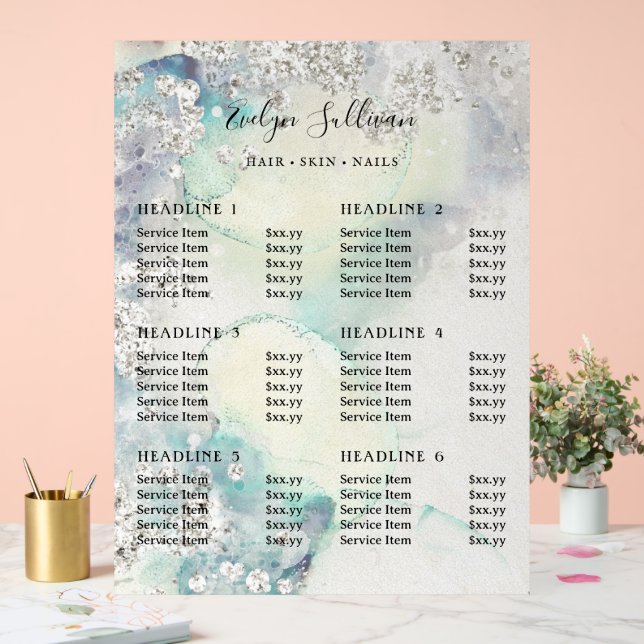 Prix de la Parties scintillant d'argent turquoise  (Mariage)