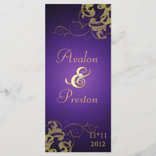 Prix Nobel Gold Scroll Purple Wedple Programme (Devant)