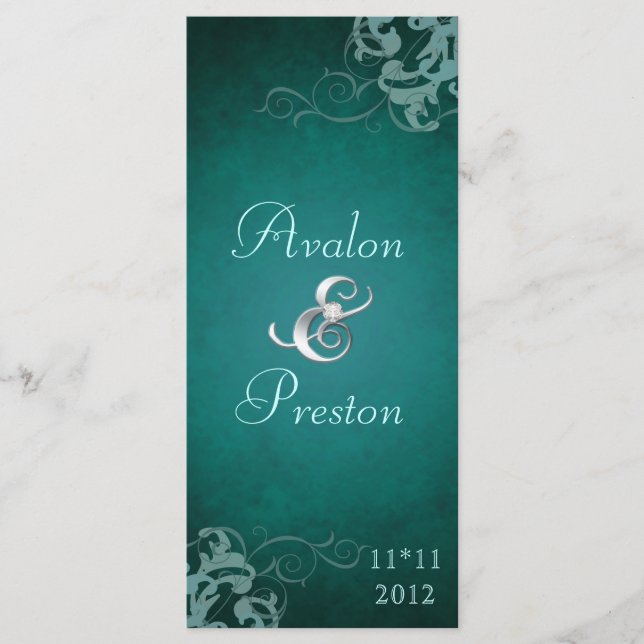 Prix Nobel Turquoise Scroll Programme de mariage T (Devant)