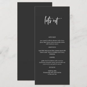 PRIYA Edgy Black Modern Let's Eat Menu