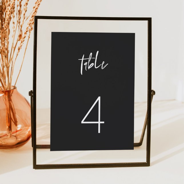 PRIYA Modern Edgy Black Minimalist Table Number (Creator Uploaded)