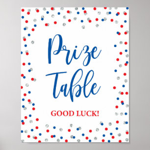 Prize Table Patriotic Party Sign
