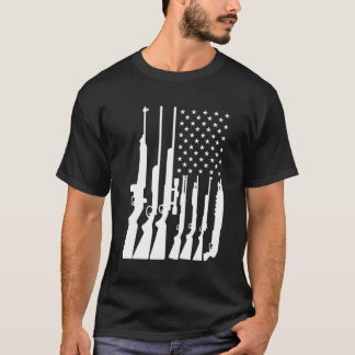 Pro 2Nd Amendment American Gun Flag T-Shirt
