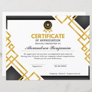 pro Achievement Appreciate Certificate
