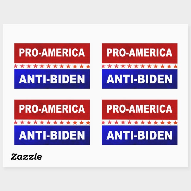 Pro-America Anti-Biden red, white and blue Sticker (Sheet)
