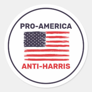 Pro America Anti Harris Customized Classic Round Sticker