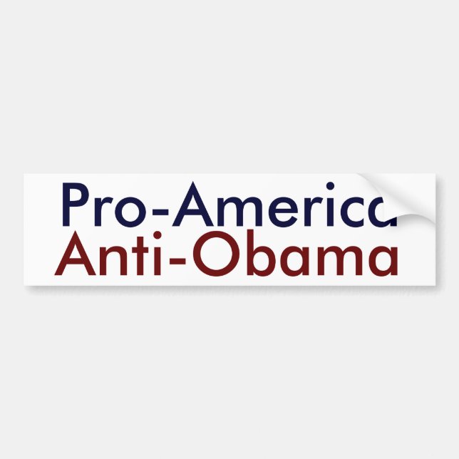 Pro-America, Anti-Obama Bumper Sticker (Front)