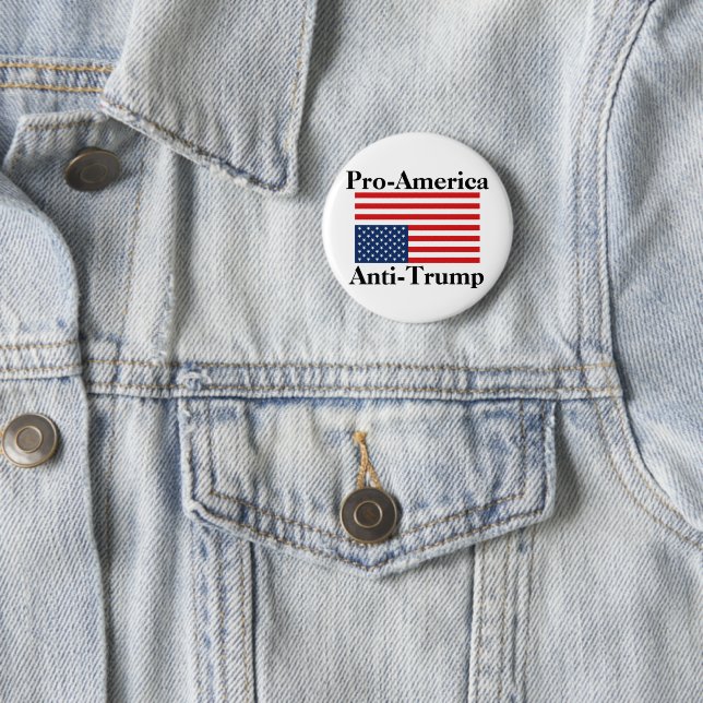 Pro-America / Anti-Trump 2 Inch Round Button (In Situ)