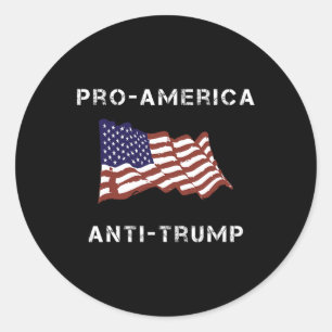 Pro-america Anti-trump American Usa Flag Classic Round Sticker
