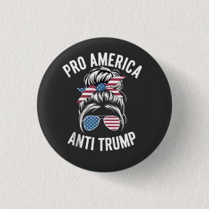 Pro-America Anti-Trump American USA Flag Resist 1 Inch Round Button