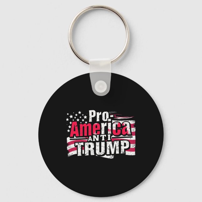 Pro-america Anti-trump - American Usa Flag Resist  Keychain (Front)