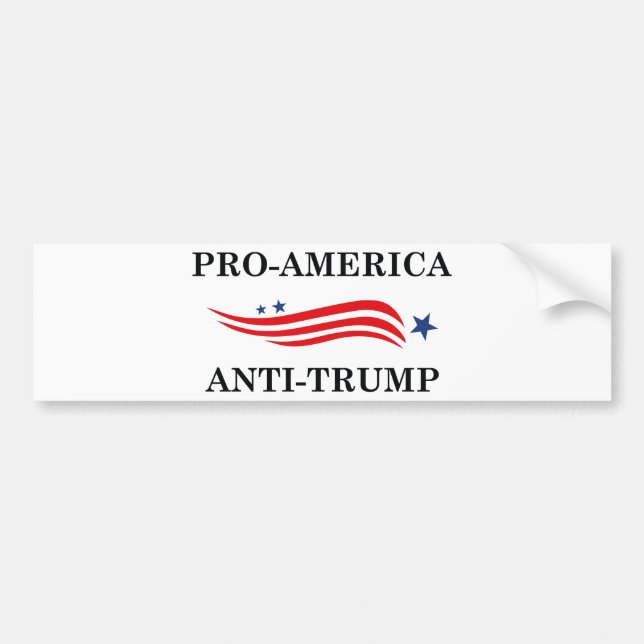 Pro-America Anti-Trump Bumper Sticker (Front)