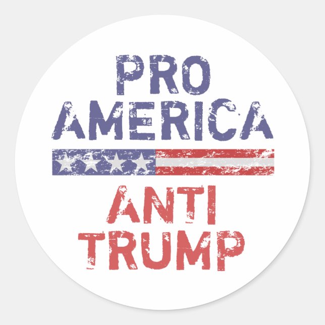 Pro-America Anti-Trump Classic Round Sticker (Front)