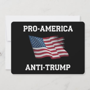 Pro America Anti Trump Vintage USA Flag Invitation