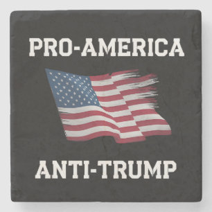 Pro America Anti Trump Vintage USA Flag Stone Coaster