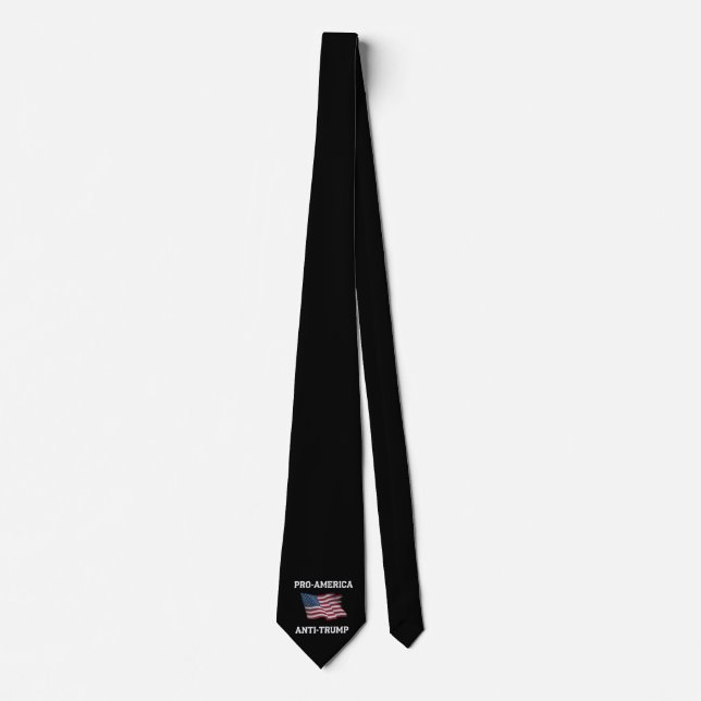 Pro America Anti Trump Vintage USA Flag Tie (Front)