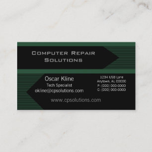 Pro Arrows Business Card, Forest Green Card