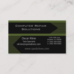 Pro Arrows Business Card, Olive Green Business Card
