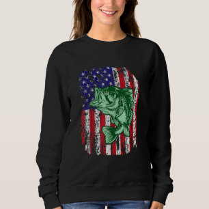 Pro Bass Fishing American Flag Angler Fisherman 4t Sweatshirt