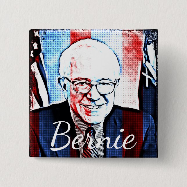 Pro Bernie Sanders Support Digital Art Button (Front)