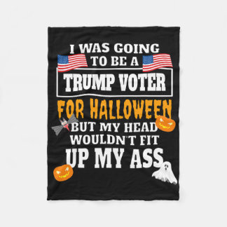 Pro Biden Funny Anti Trump Anti Republican Hallowe Fleece Blanket
